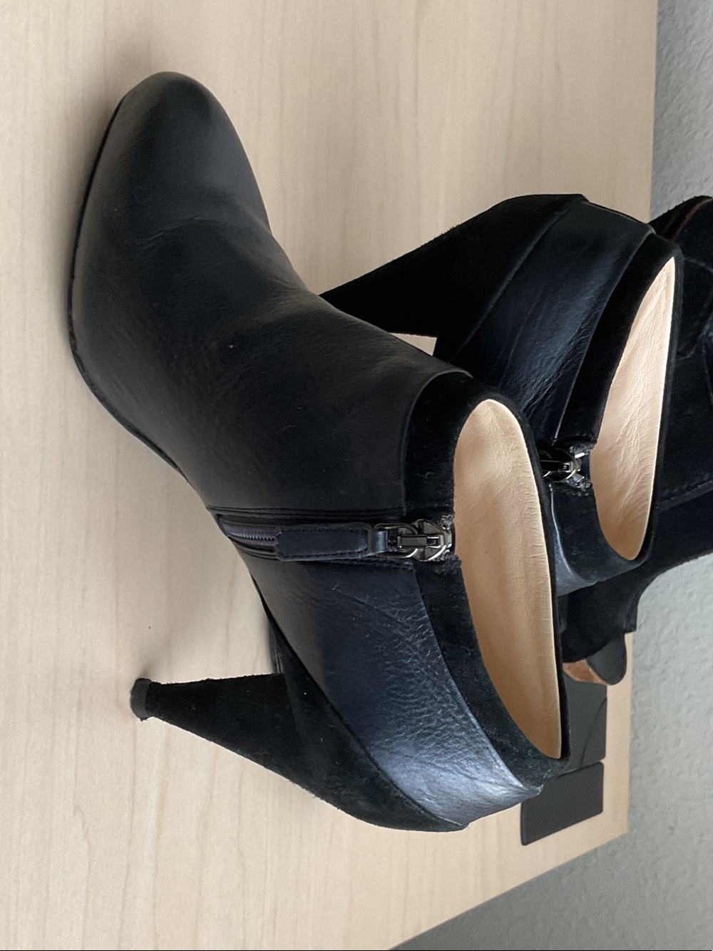 Black Women's Leather Ankle Boots - Classic High Heel - Picture 8 of 11